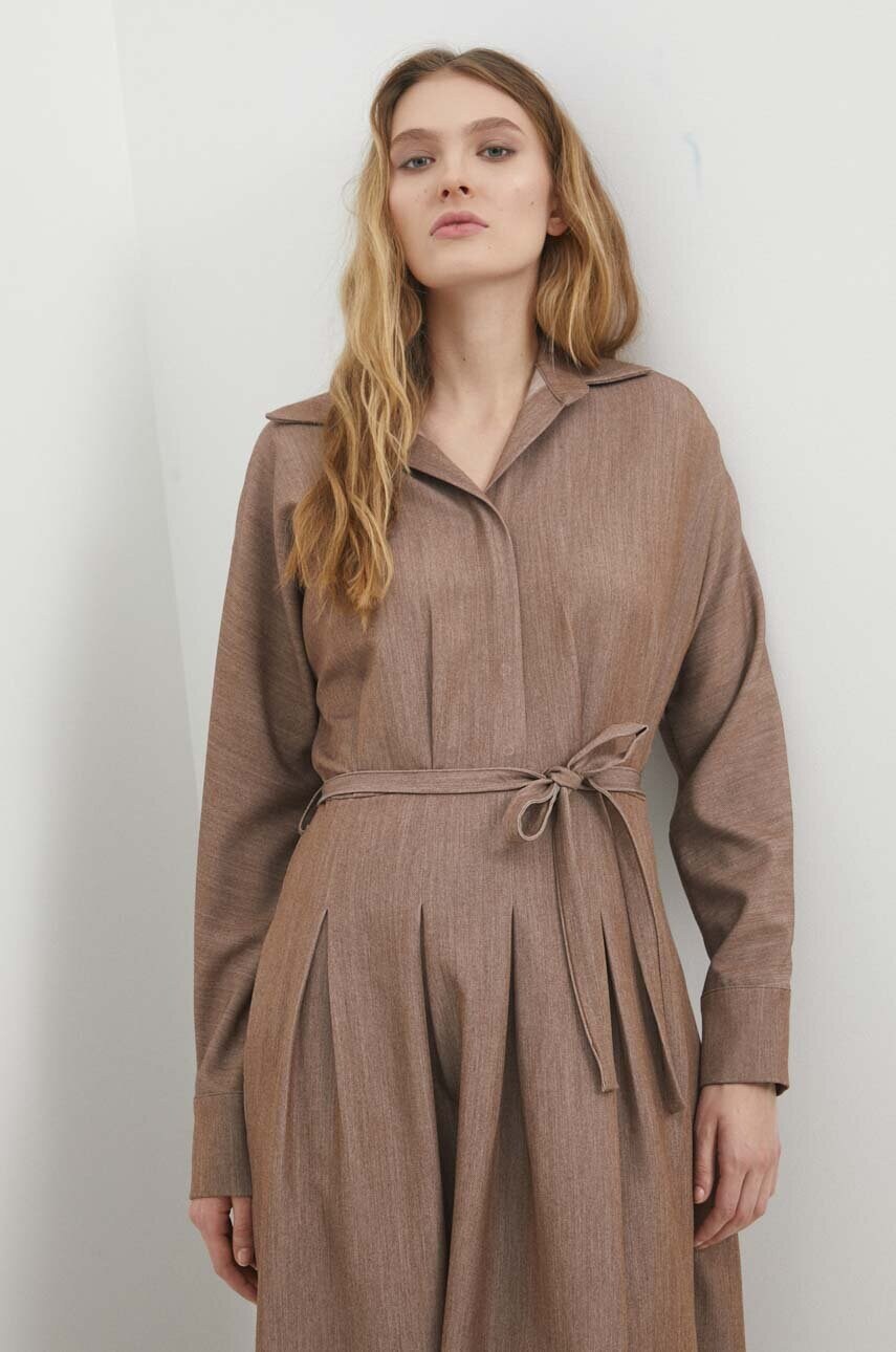 Сукня Answear Lab колір бежевий maxi розкльошена