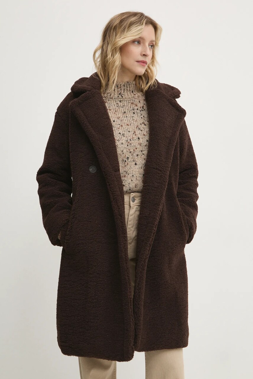 Пальто Answear Lab жіночий колір коричневий перехідний oversize
