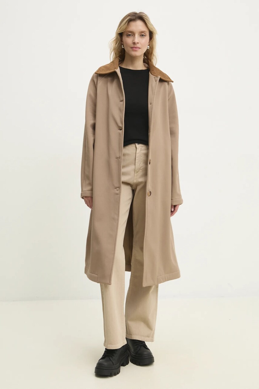 Пальто Answear Lab жіночий колір коричневий перехідний oversize