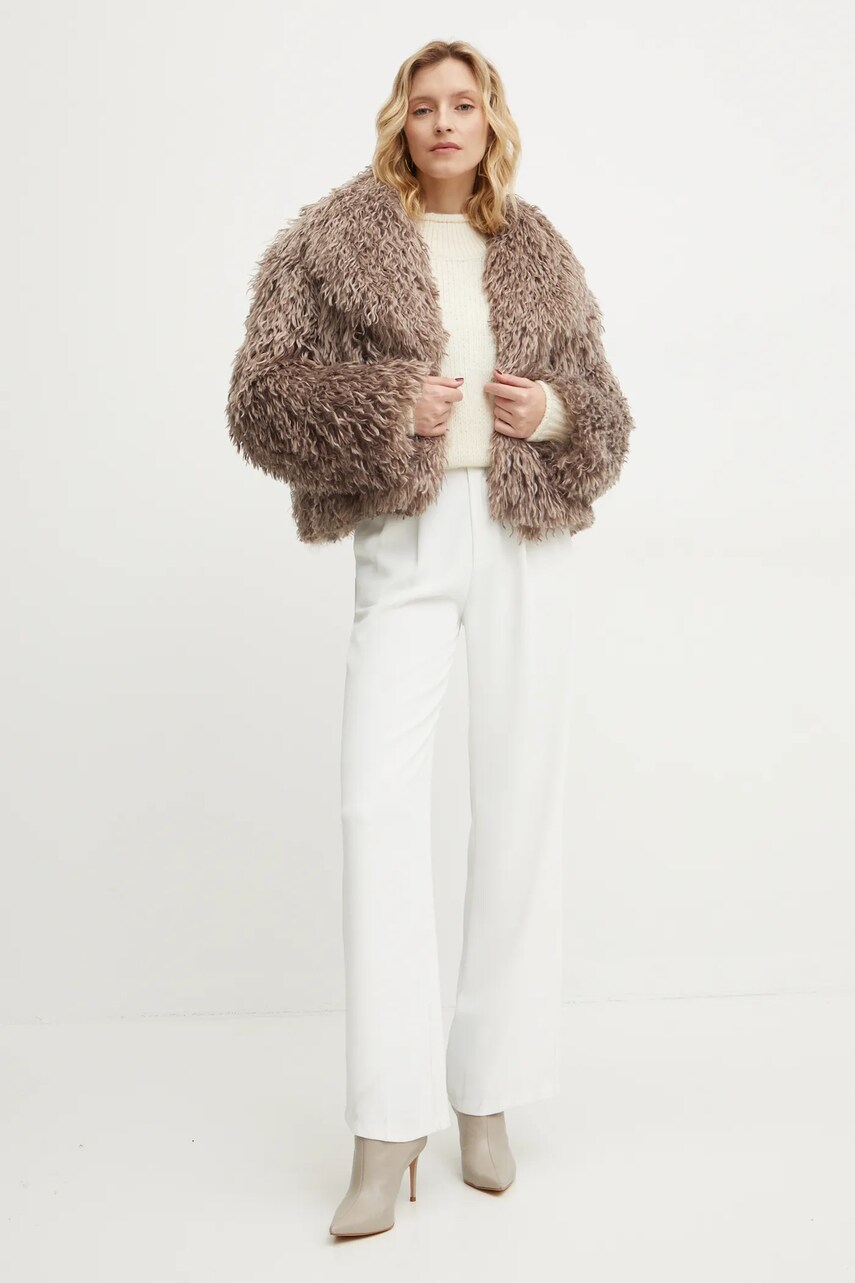 Куртка Answear Lab жіноча колір сірий перехідна oversize