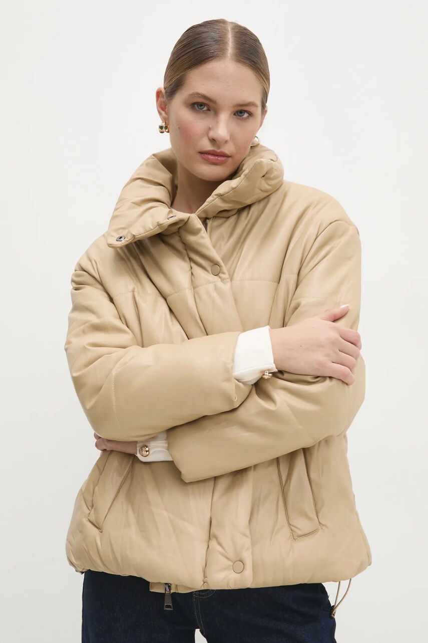 Куртка Answear Lab жіноча колір бежевий зимова oversize