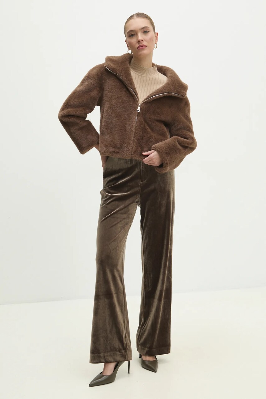 Куртка Answear Lab жіноча колір коричневий перехідна oversize