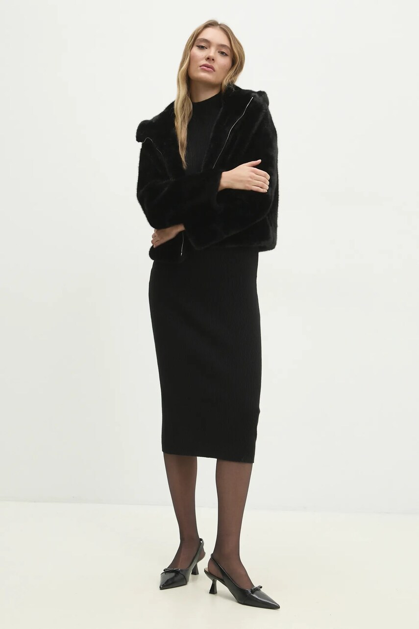 Куртка Answear Lab жіноча колір чорний перехідна oversize