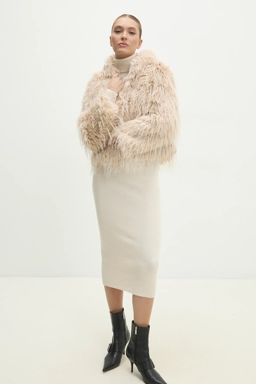 Куртка Answear Lab жіноча колір бежевий перехідна oversize