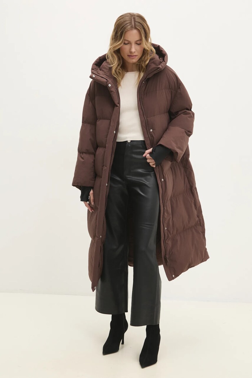 Куртка Answear Lab жіноча колір коричневий зимова oversize
