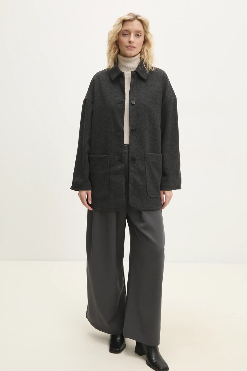 Куртка Answear Lab жіноча колір сірий перехідна oversize
