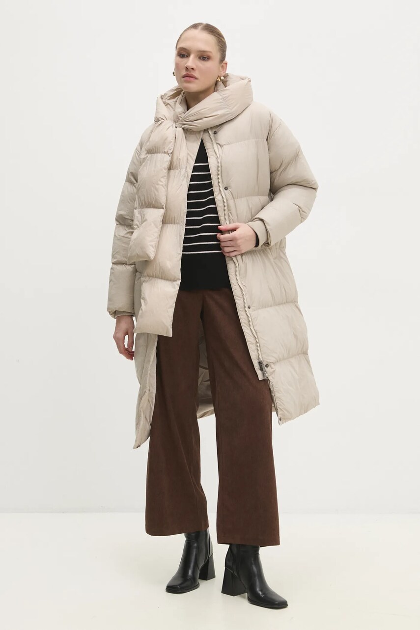 Куртка Answear Lab жіноча колір бежевий зимова oversize
