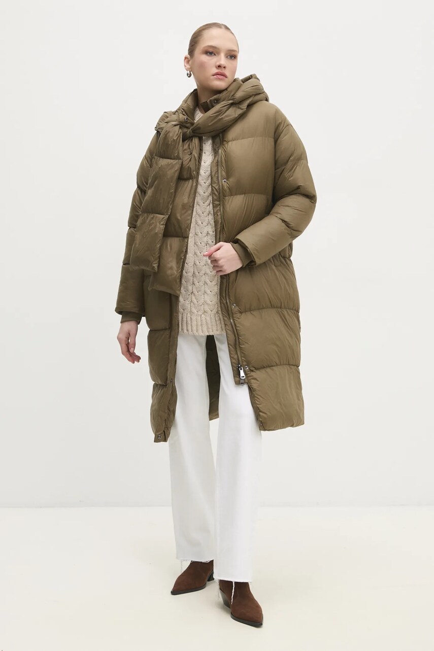 Куртка Answear Lab жіноча колір зелений зимова oversize