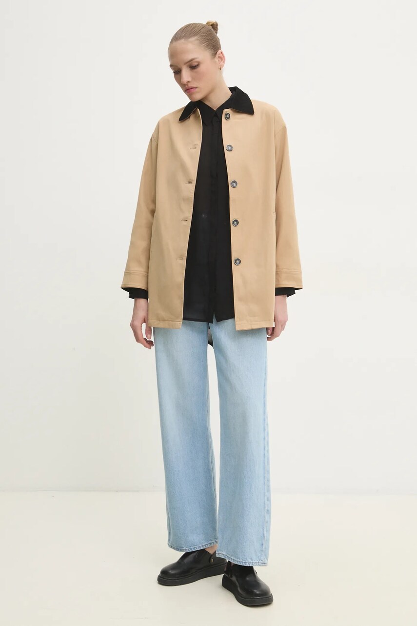 Куртка Answear Lab колір бежевий перехідна oversize