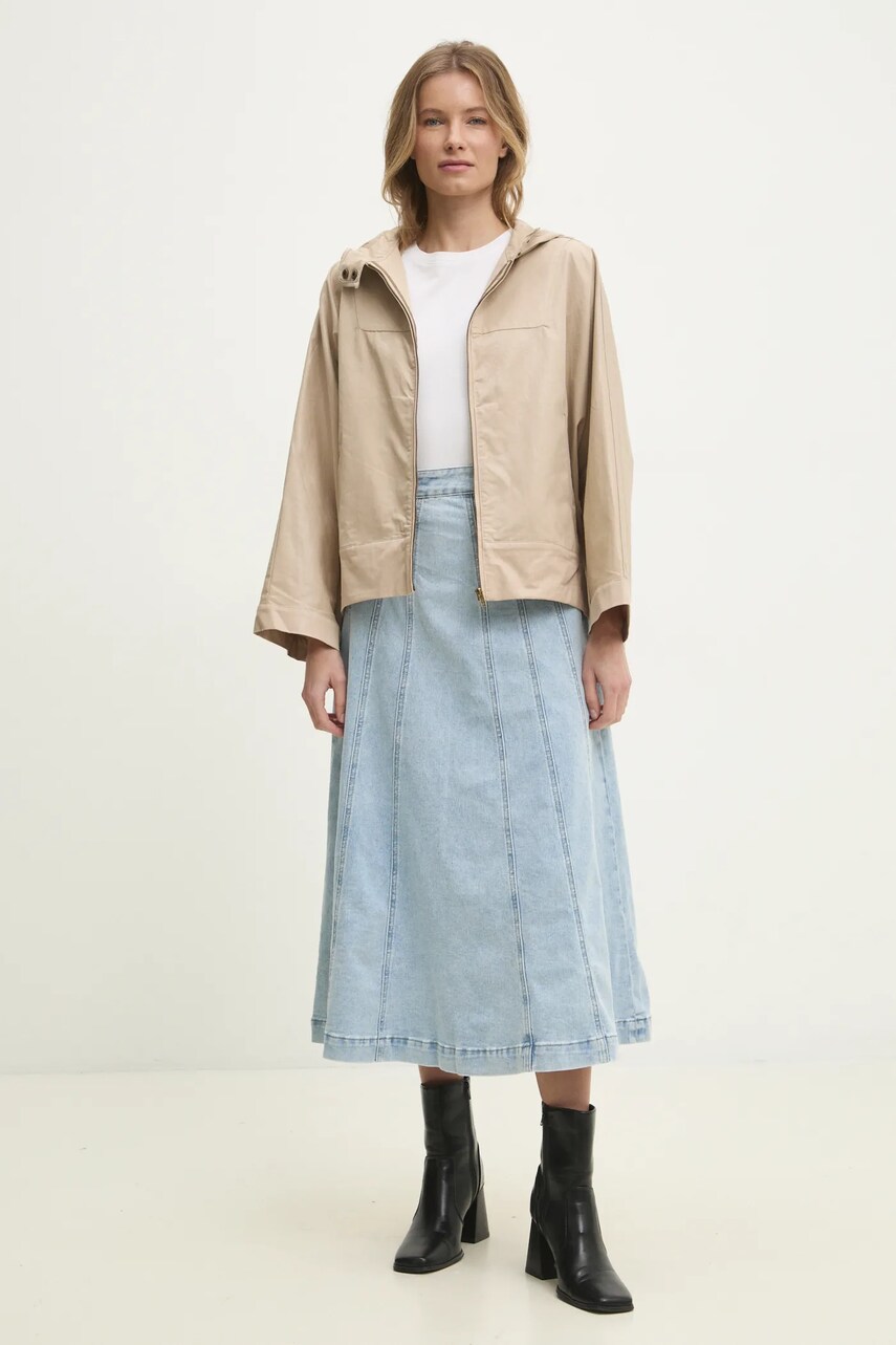 Куртка Answear Lab жіноча колір бежевий перехідна oversize