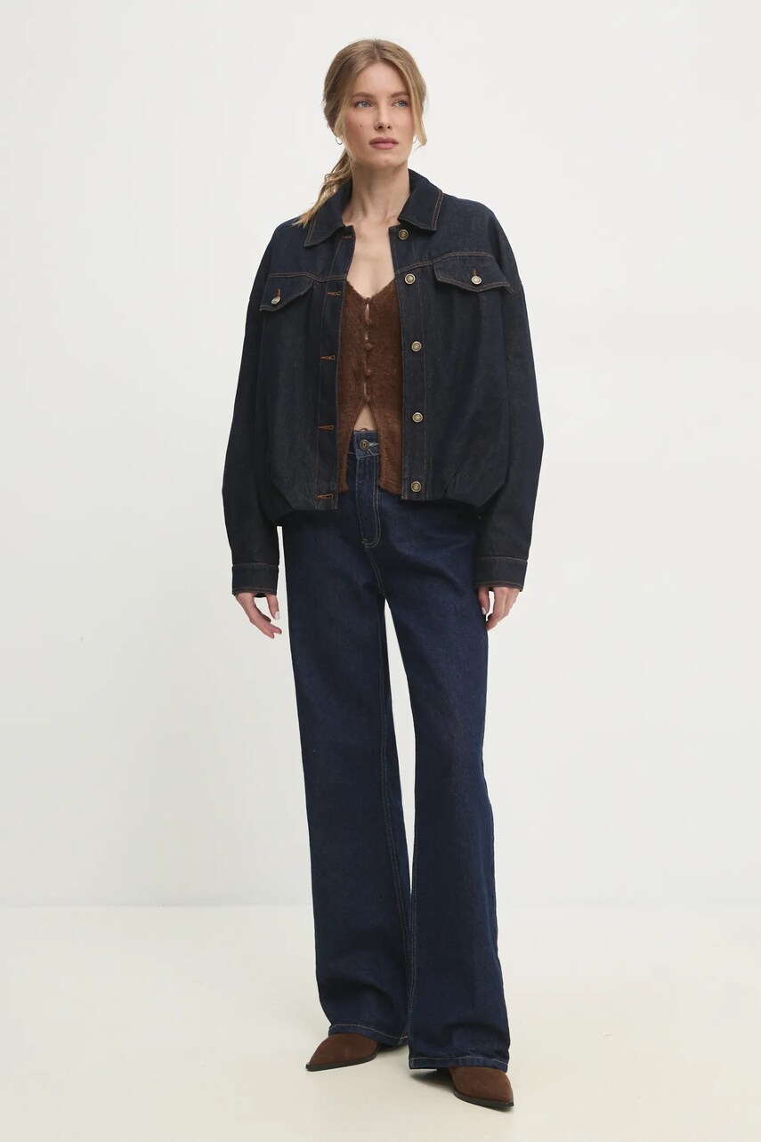 Джинсова куртка Answear Lab колір синій перехідна oversize