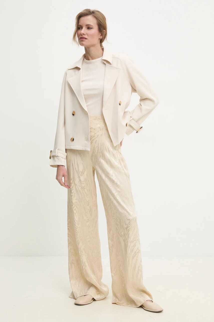 Тренч Answear Lab жіночий колір бежевий перехідний oversize