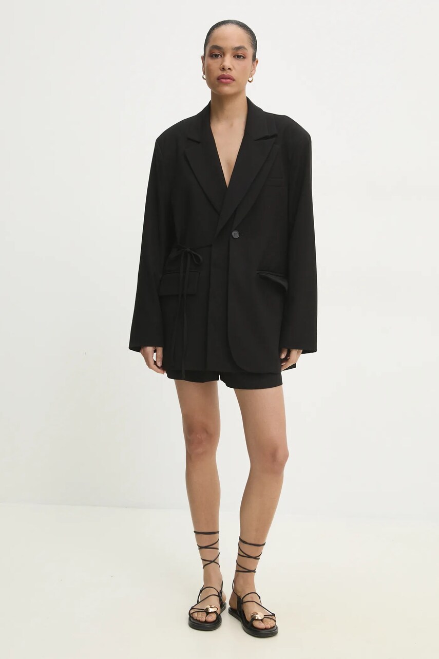 Піджак Answear Lab колір чорний oversize однотонний