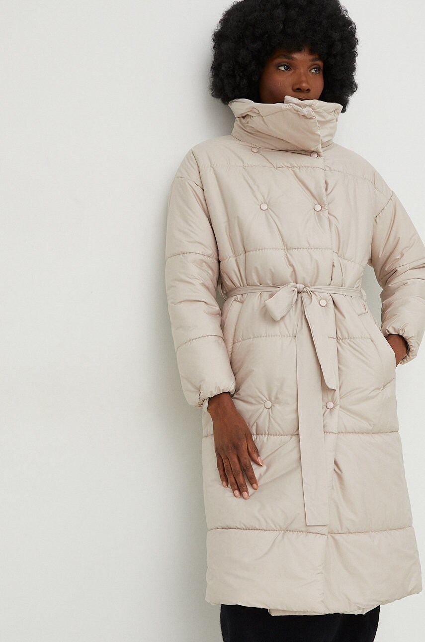 Куртка Answear Lab жіноча колір бежевий зимова oversize