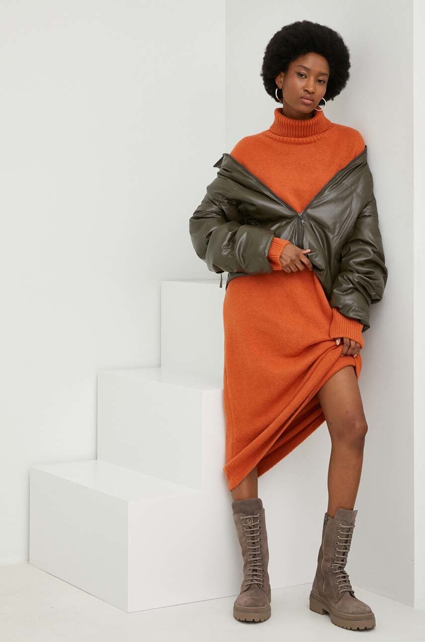 Куртка Answear Lab жіноча колір зелений зимова oversize
