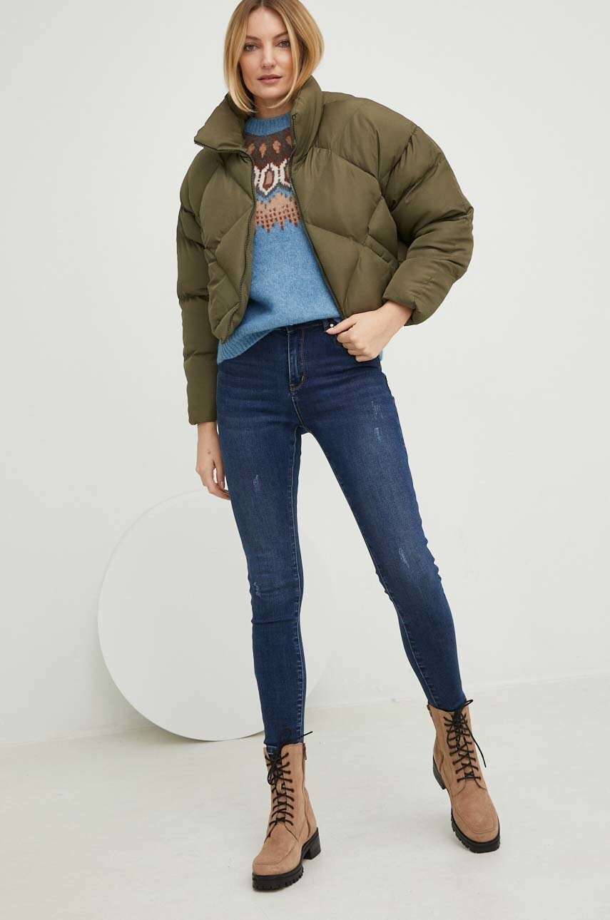 Куртка Answear Lab жіноча колір зелений зимова oversize
