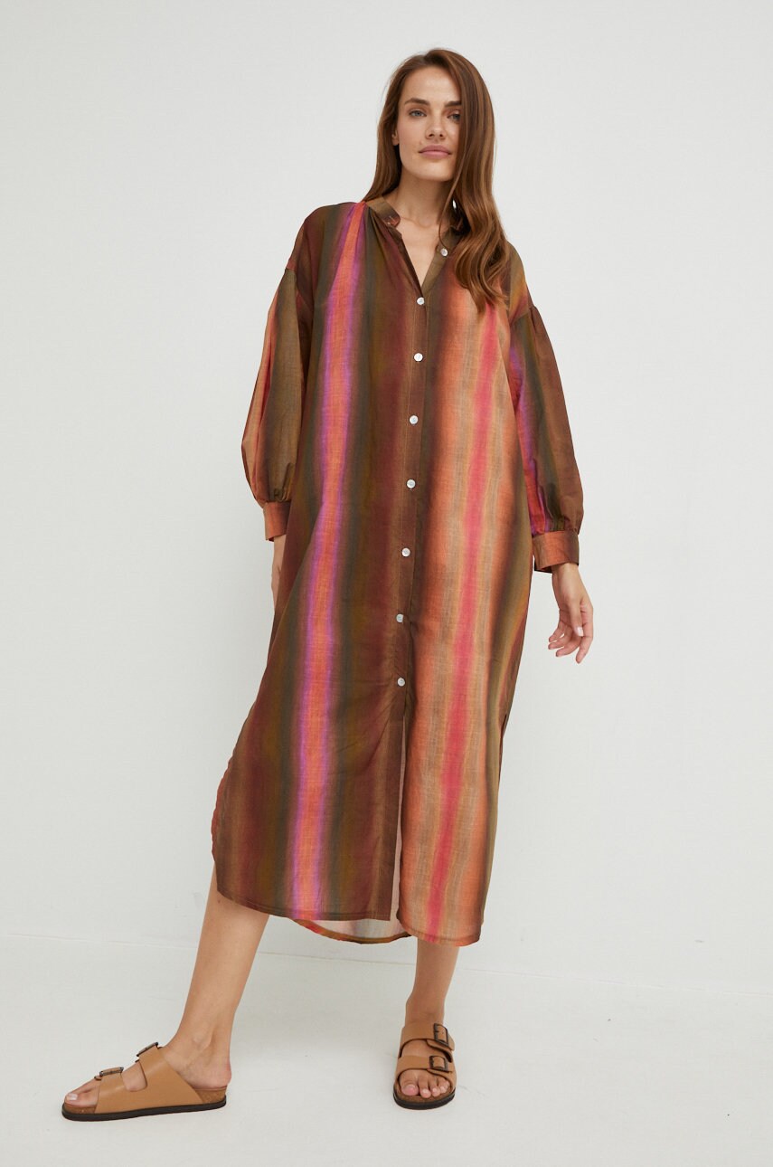 Сукня Answear Lab колір коричневий midi oversize