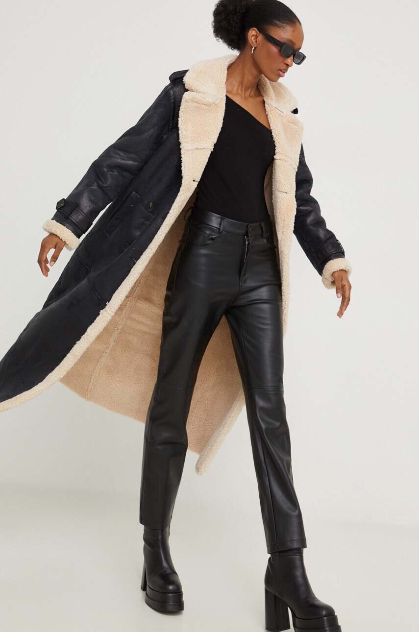 Пальто Answear Lab жіноче колір чорний перехідне oversize