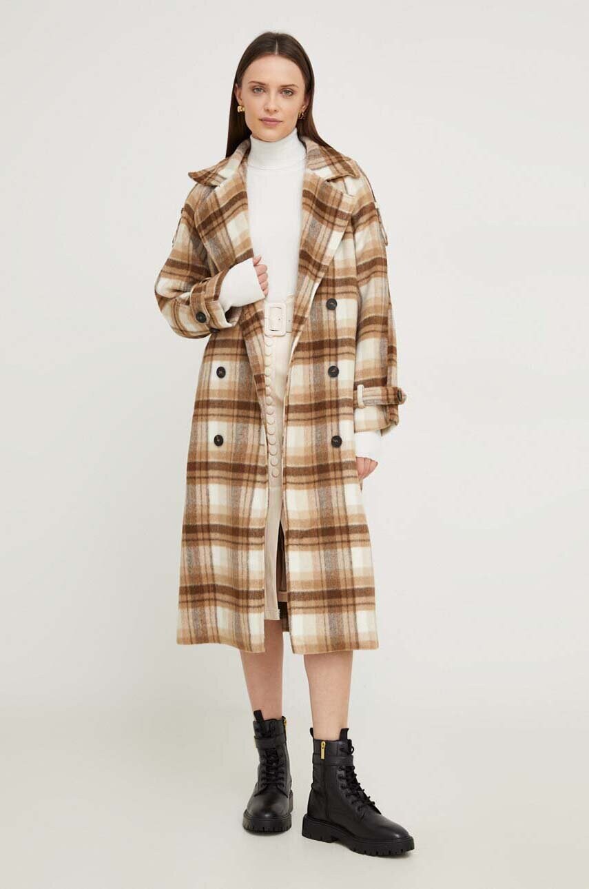 Пальто Answear Lab жіноче колір коричневий перехідне oversize