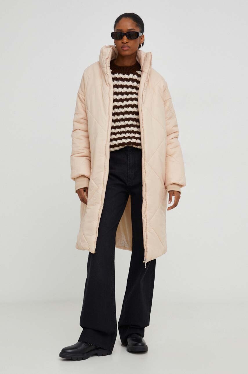 Куртка Answear Lab жіноча колір бежевий зимова oversize