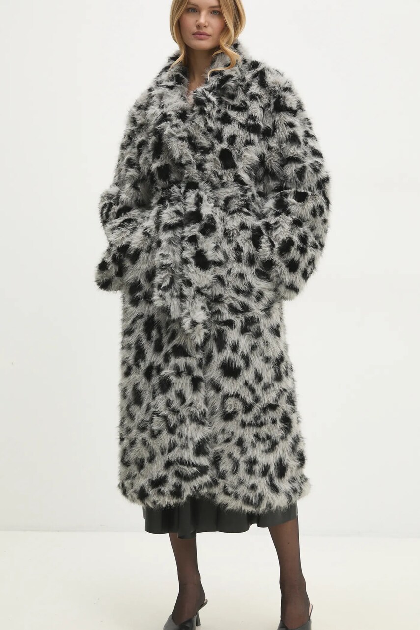 Пальто Answear Lab жіночий колір бежевий перехідний oversize