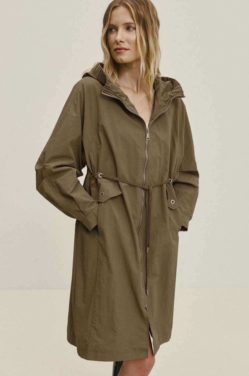 Парка Answear Lab жіноча колір бежевий перехідна oversize