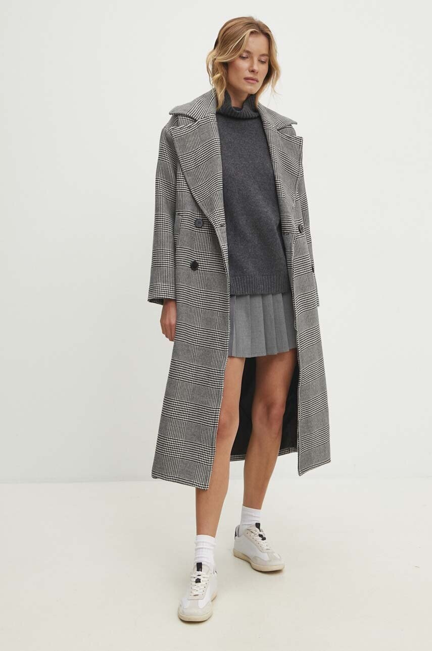 Пальто з домішкою вовни Answear Lab колір чорний перехідний oversize