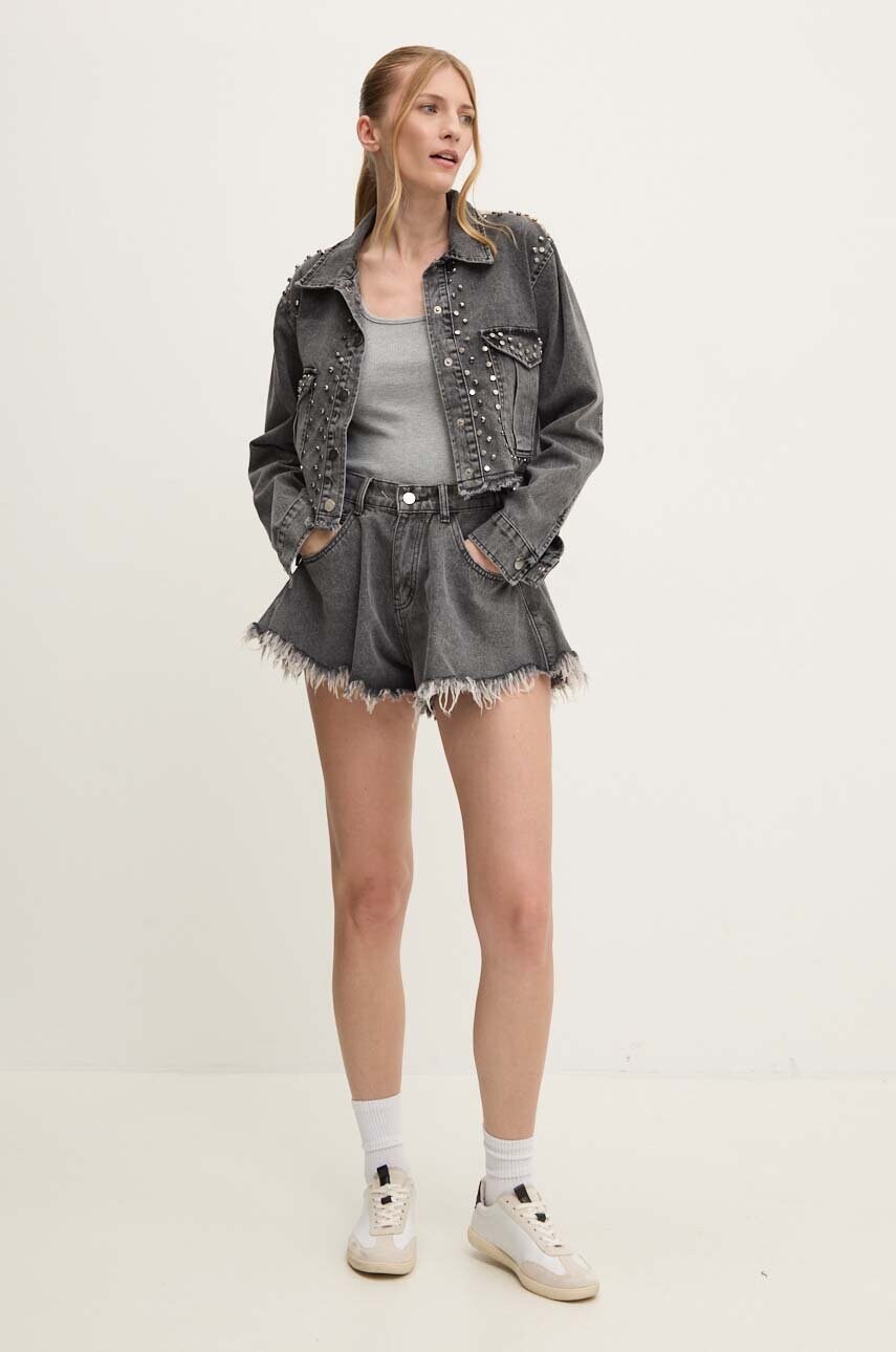 Джинсова куртка Answear Lab жіноча колір сірий перехідна oversize