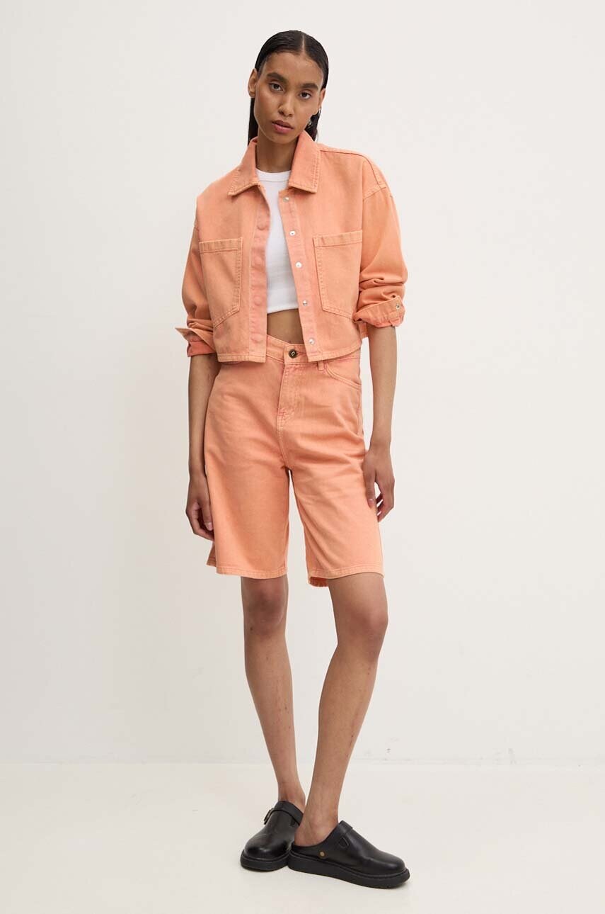Джинсова куртка Answear Lab жіноча колір помаранчевий перехідна oversize