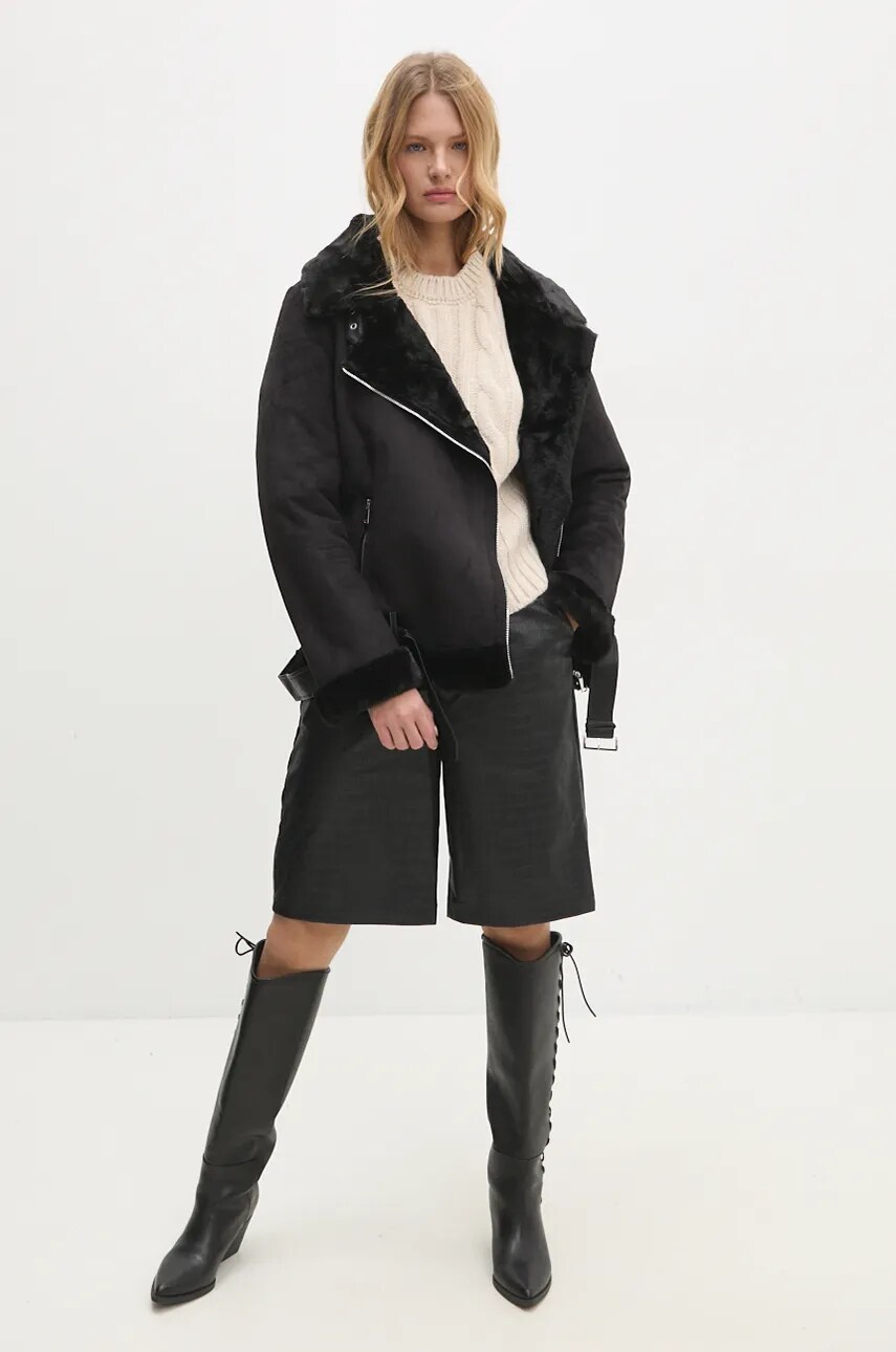 Куртка Answear Lab жіноча колір чорний перехідна oversize
