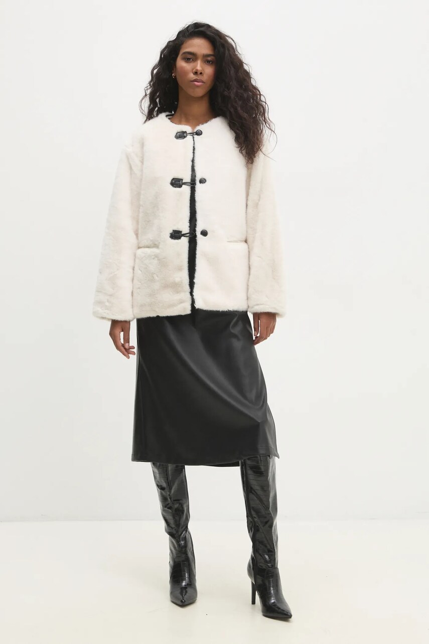 Куртка Answear Lab жіноча колір бежевий перехідна oversize