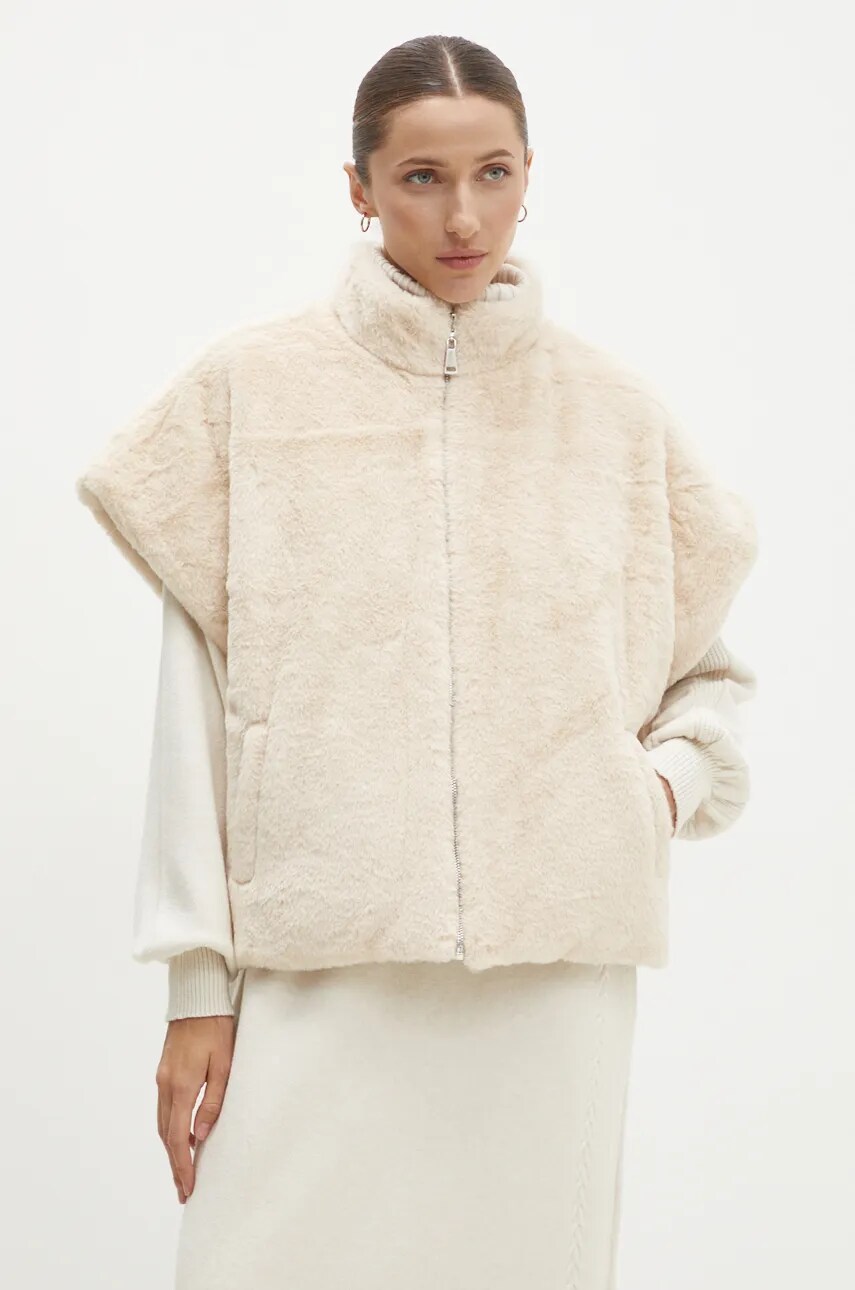 Двостороння куртка Answear Lab жіноча колір бежевий перехідна oversize