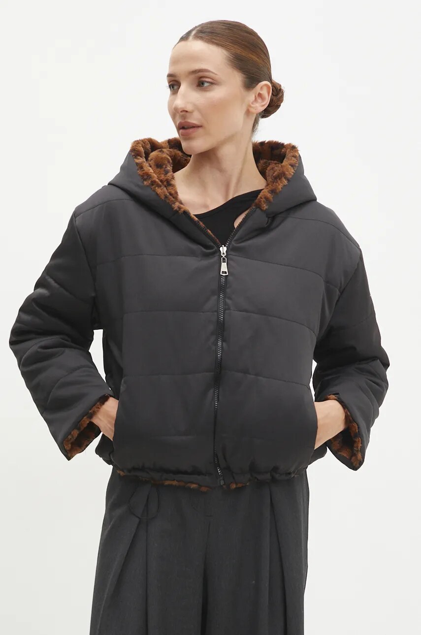 Двостороння куртка Answear Lab жіноча колір коричневий перехідна oversize