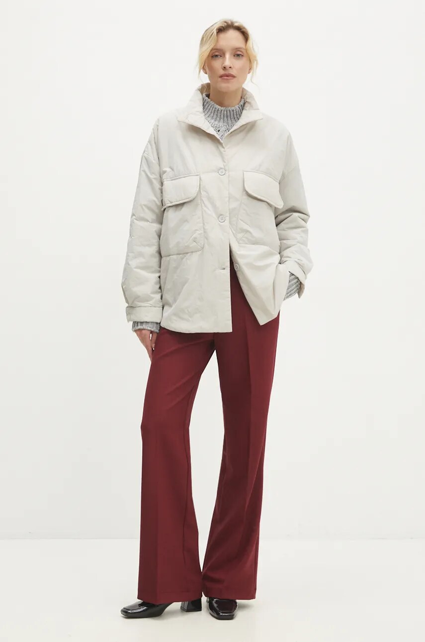 Куртка Answear Lab жіноча колір сірий перехідна oversize