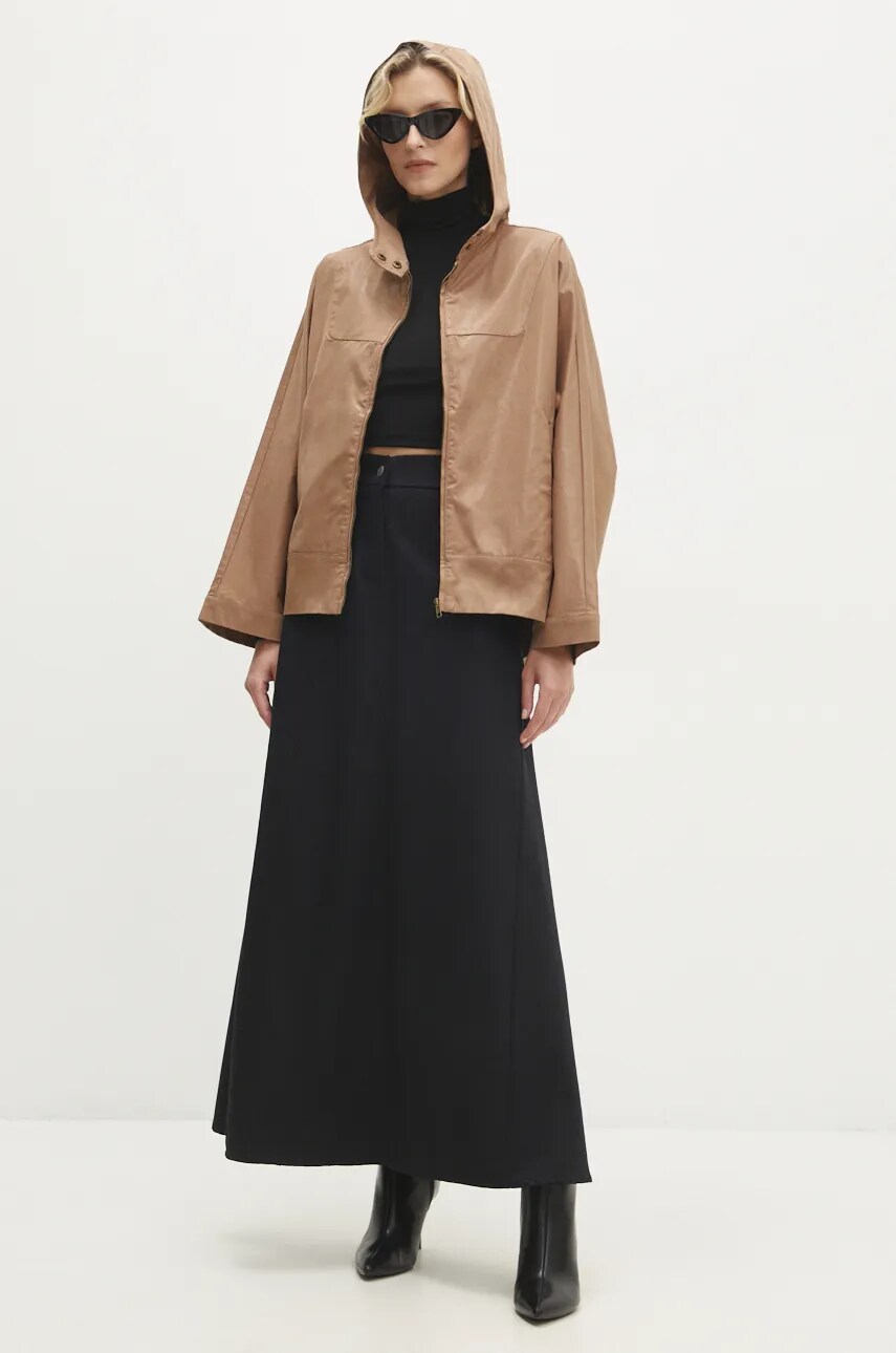 Куртка Answear Lab жіноча колір бежевий перехідна oversize