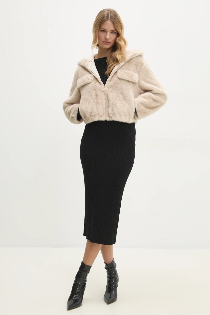 Куртка Answear Lab жіноча колір бежевий перехідна oversize