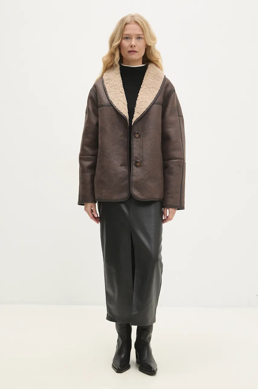 Куртка Answear Lab жіноча колір бежевий перехідна oversize