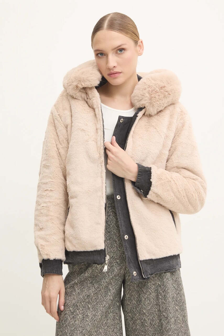 Двостороння куртка Answear Lab жіноча колір чорний зимова oversize
