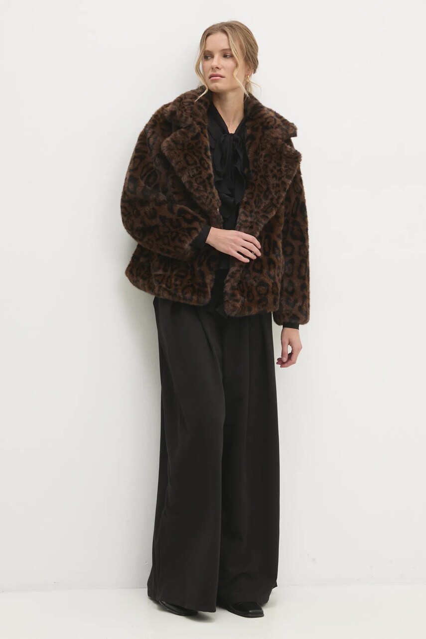 Пальто Answear Lab жіночий колір коричневий перехідна oversize