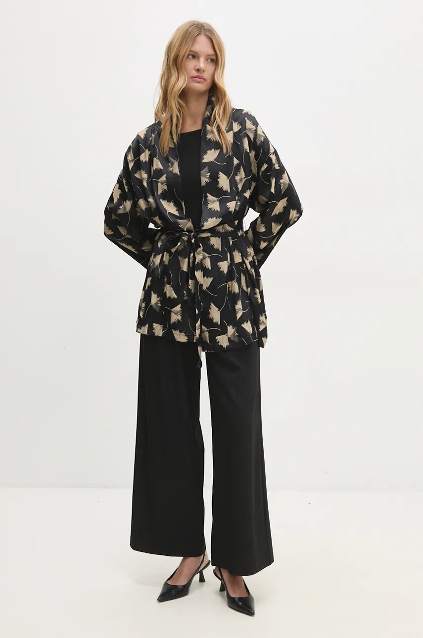 Піджак Answear Lab колір чорний oversize візерунок