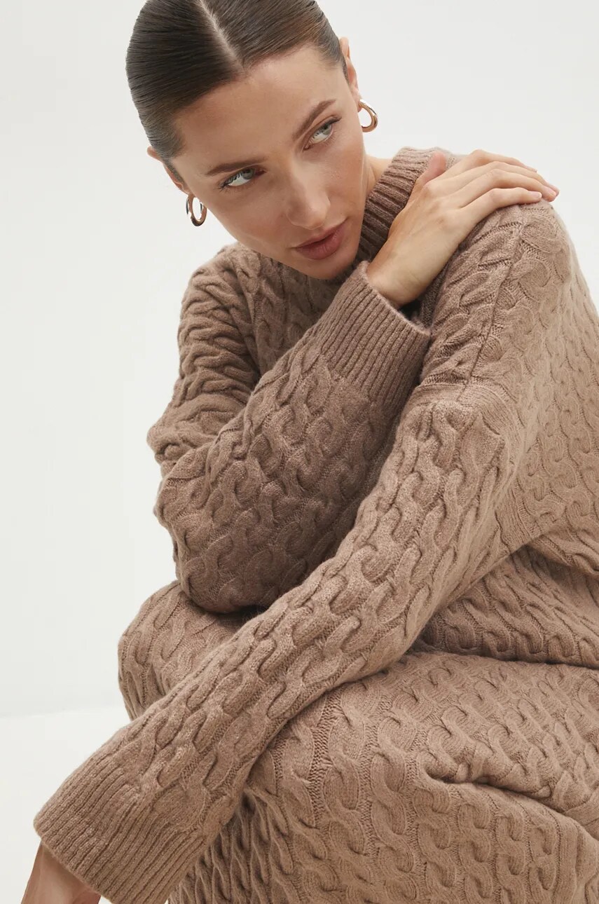 Сукня Answear Lab колір коричневий maxi oversize
