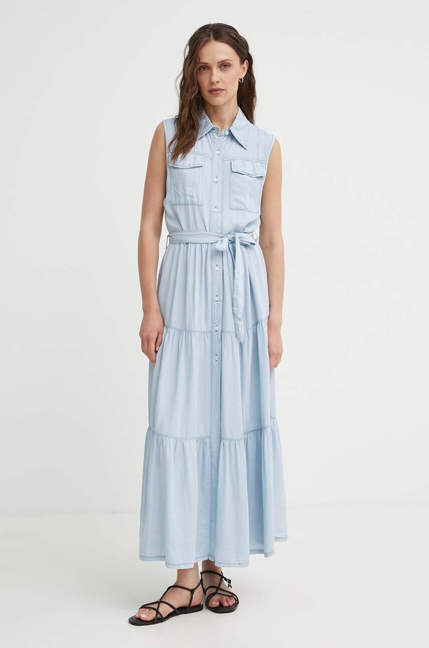 Джинсова сукня Answear Lab maxi розкльошена