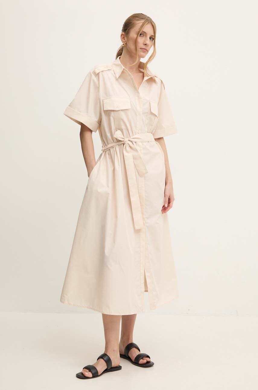 Сукня Answear Lab колір бежевий midi oversize