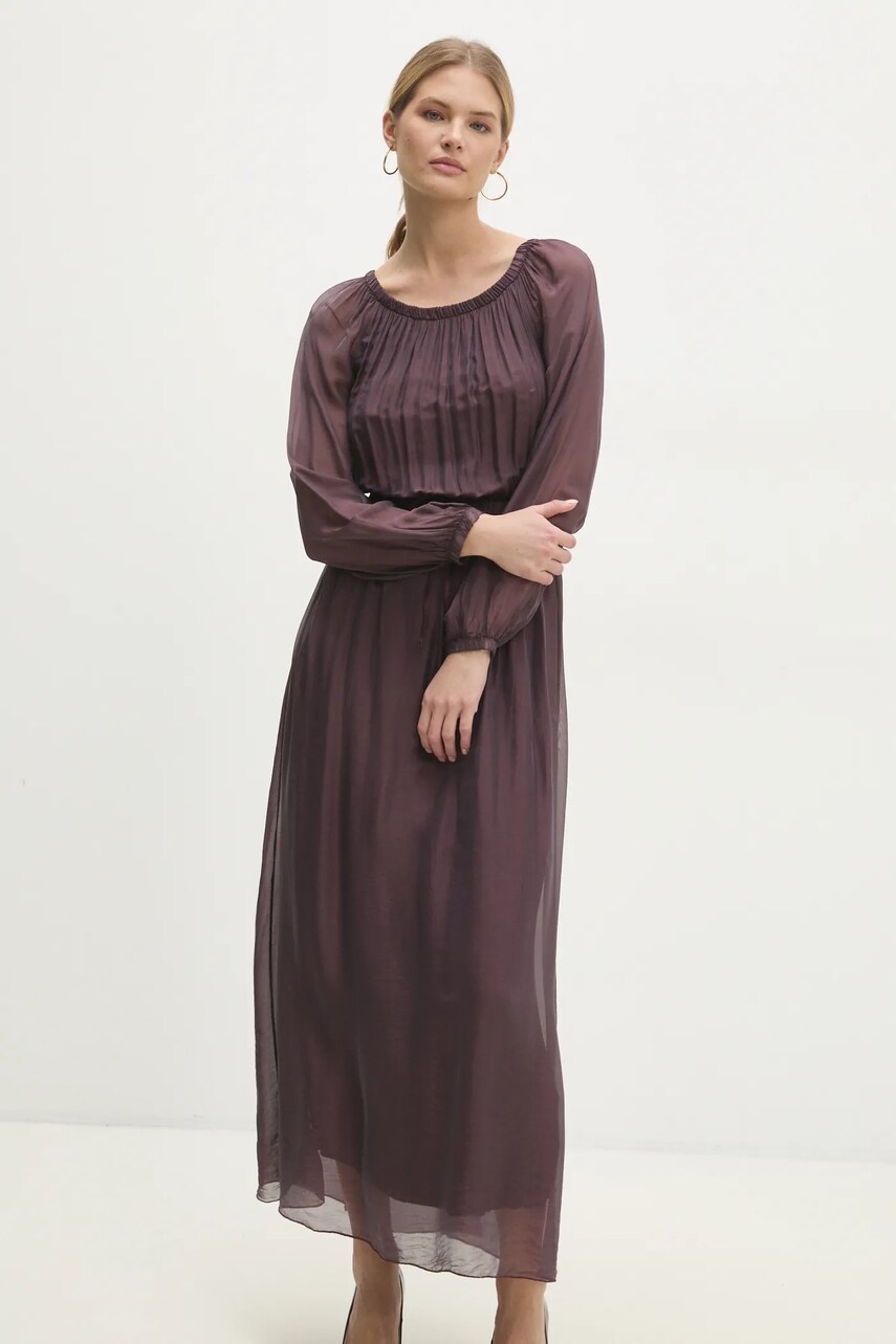Сукня Answear Lab колір бордовий maxi розкльошена