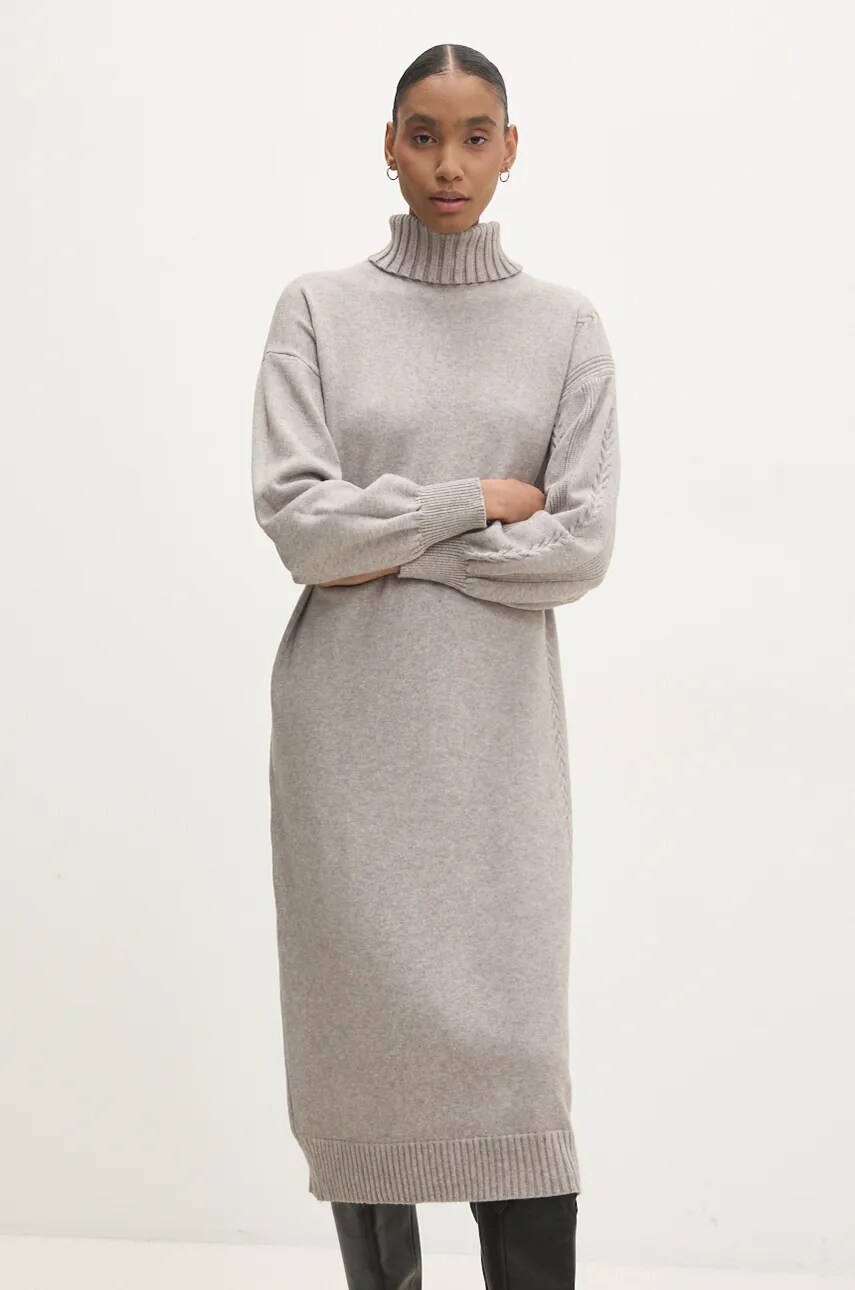 Сукня Answear Lab колір сірий midi oversize