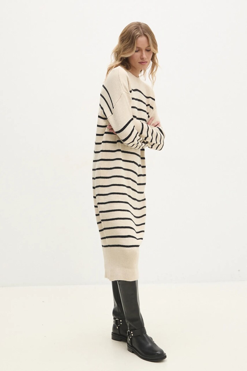 Сукня з вовною Answear Lab колір бежевий maxi oversize