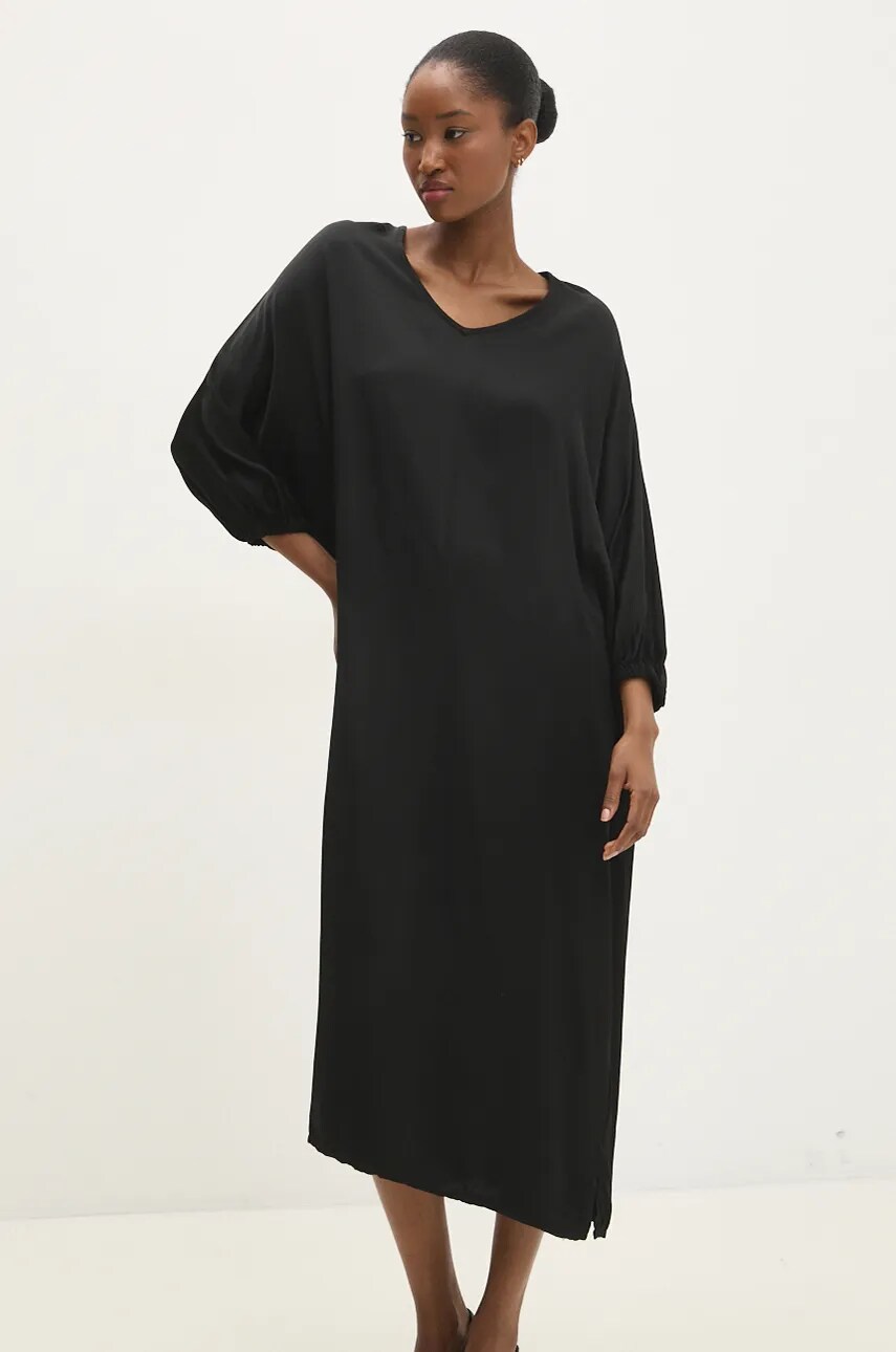 Сукня Answear Lab колір чорний midi oversize