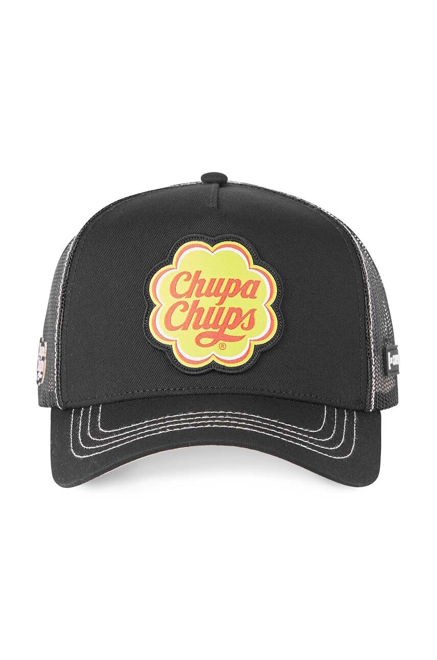Кепка Capslab Chupa Chups колір чорний з аплікацією