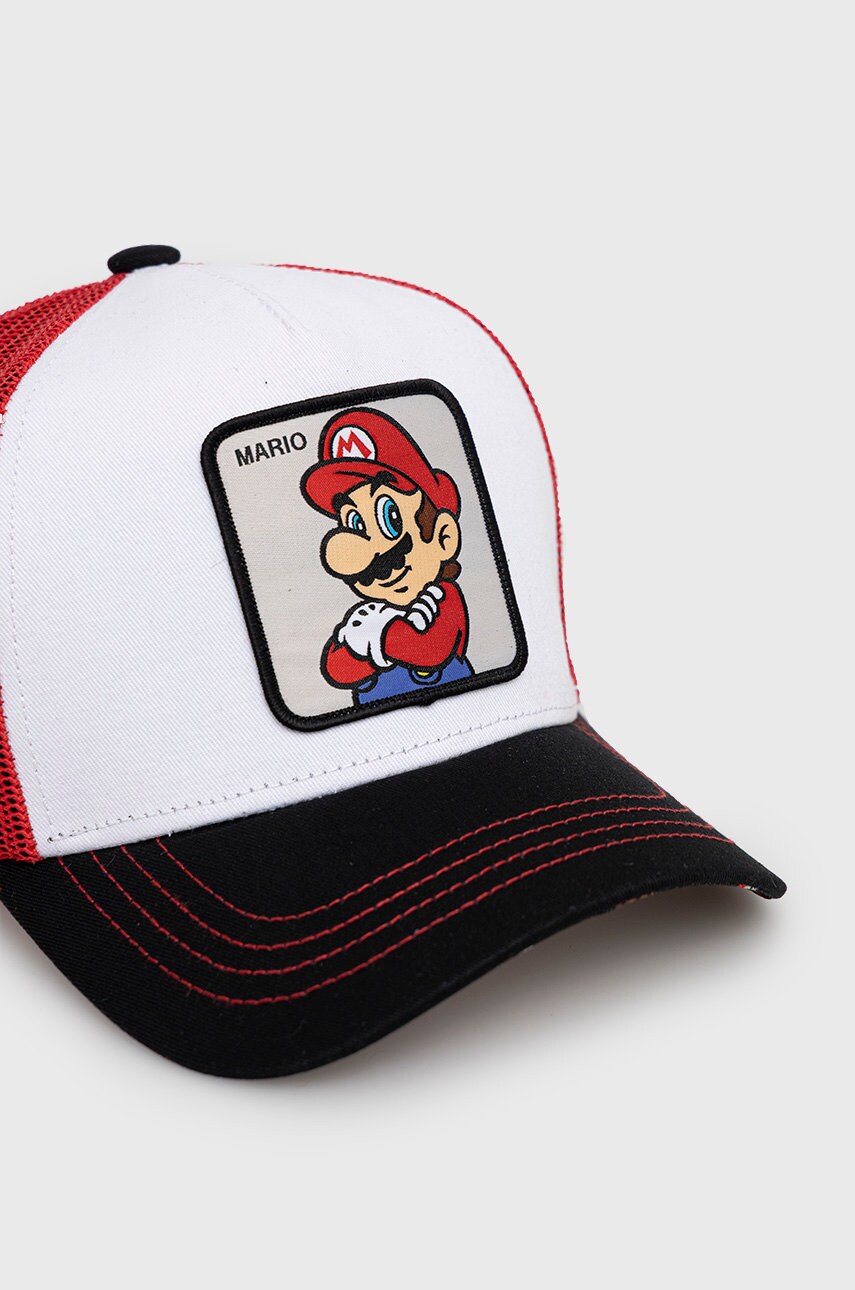Кепка Capslab Super Mario колір білий візерунок