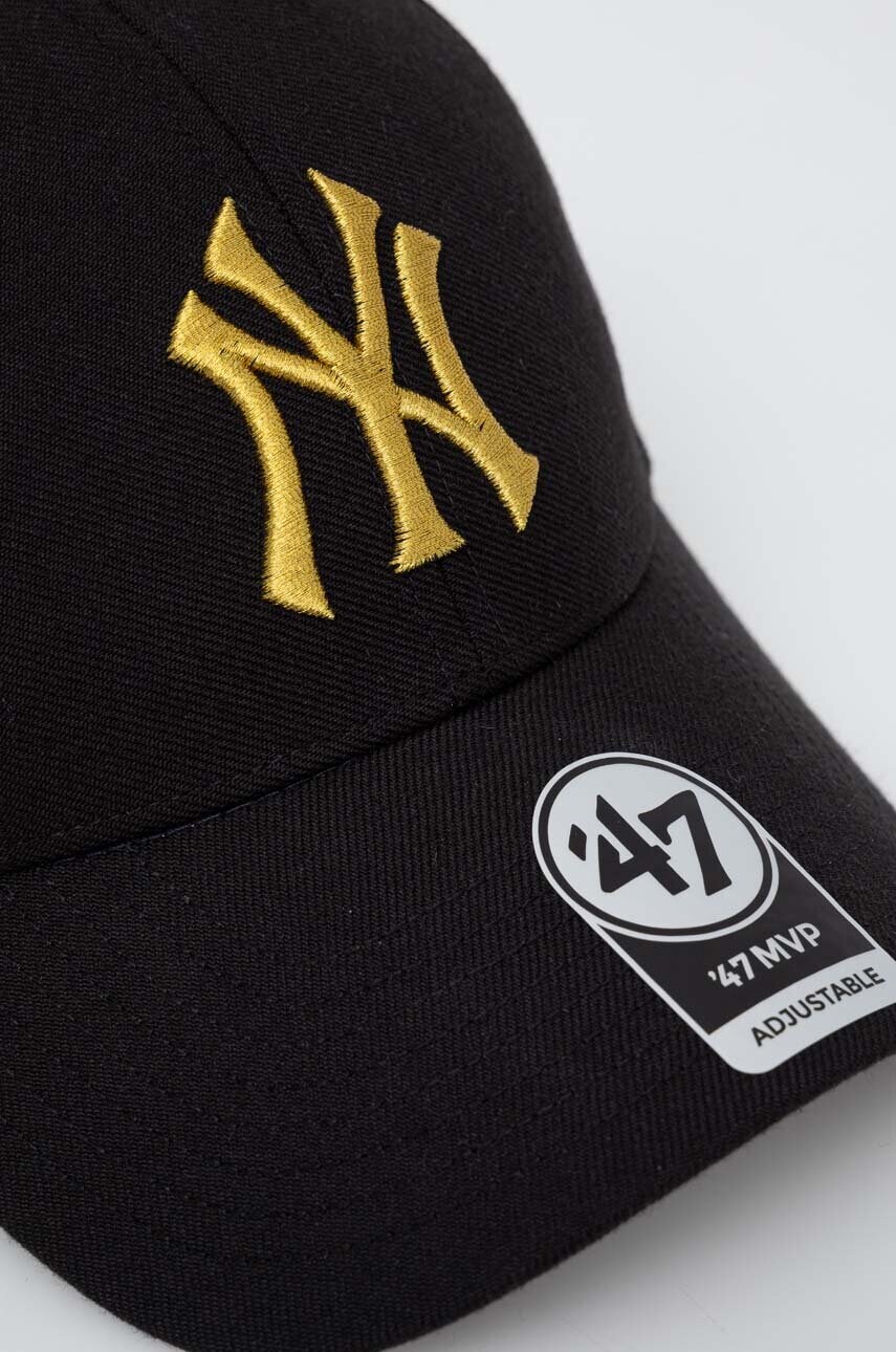Кепка 47 brand MLB New York Yankees колір чорний з аплікацією